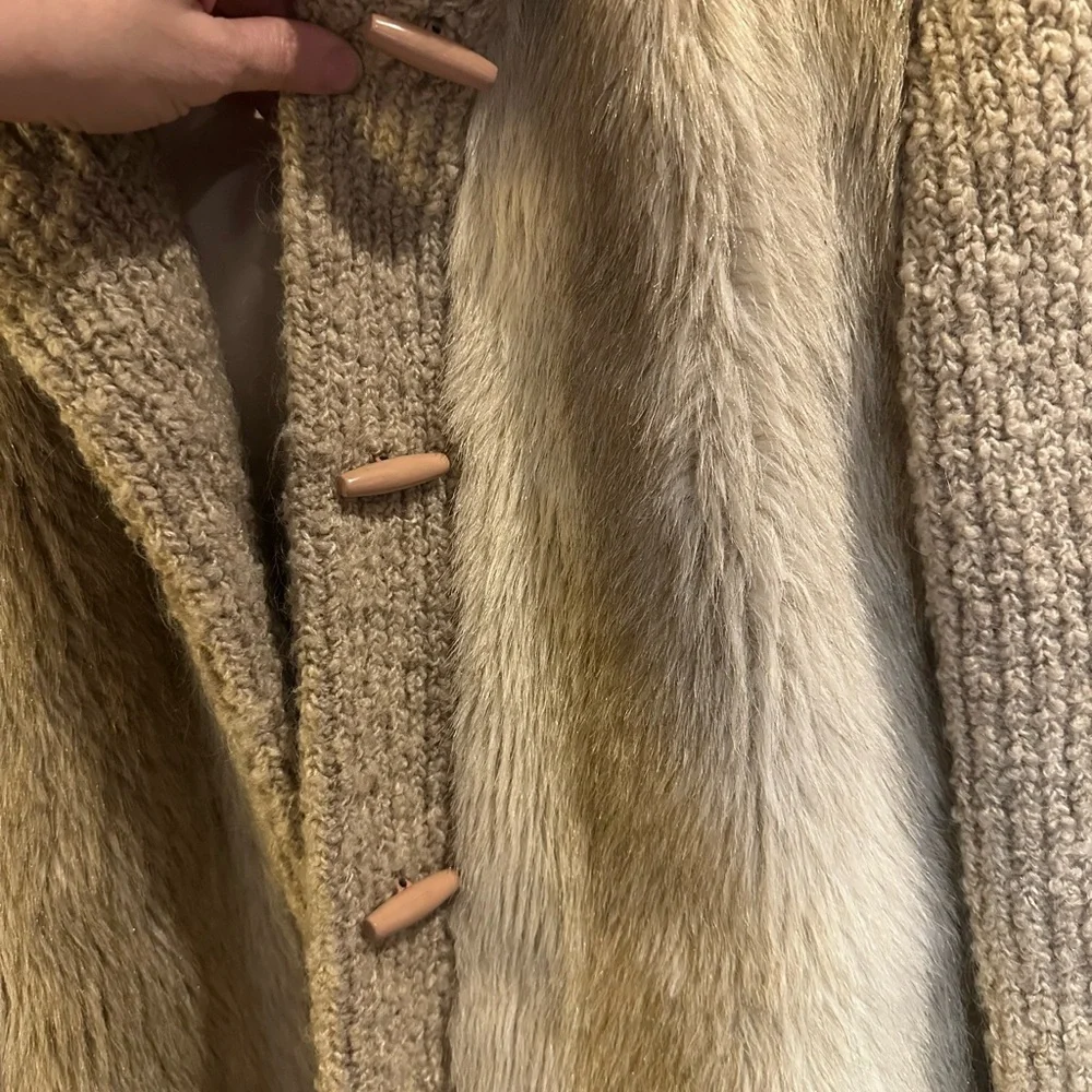 Esprit Cream vintage wool/faux fur union made Teddy Jacket 70’s - Picture 4 of 11